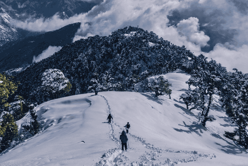 Our winter mountain trek in snow