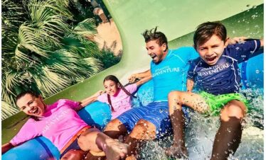 A thrilling water slide at Atlantis Aquaventure Waterpark Dubai