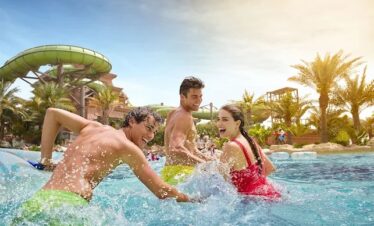 Family enjoying the lazy river at Atlantis Aquaventure Dubai