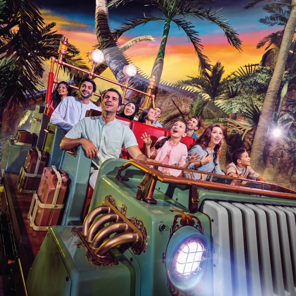 Indoor roller coaster ride at IMG Worlds of Adventure Dubai