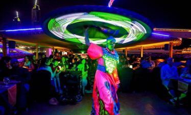 Tanoura dance performance on board a Dubai Creek dhow dinner cruise
